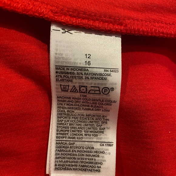 Gap Red Apron-back flounce dress (Size 12) - Picture 5 of 7